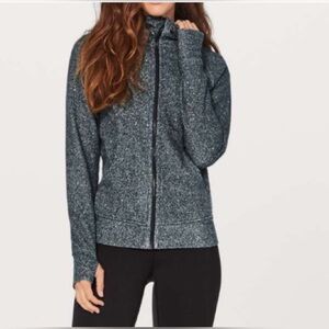LULULEMON Scuba Full Zip Up Hoodie Fleece Sweatshirt Luminesce Splatter; Size 4